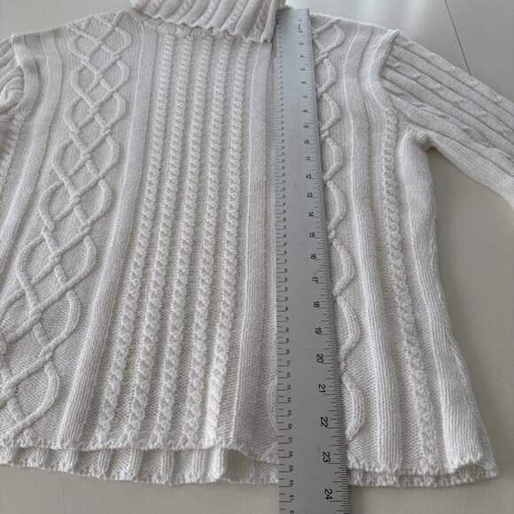 Vintage Forever Creative Chunky Cable Knit Sweater White Coastal Grandma Size XL - Picture 10 of 11
